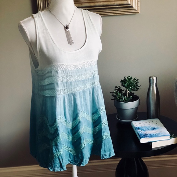 NEW! OMBRE COLORED WOVEN TANK SIZE SMALL - Picture 2 of 3